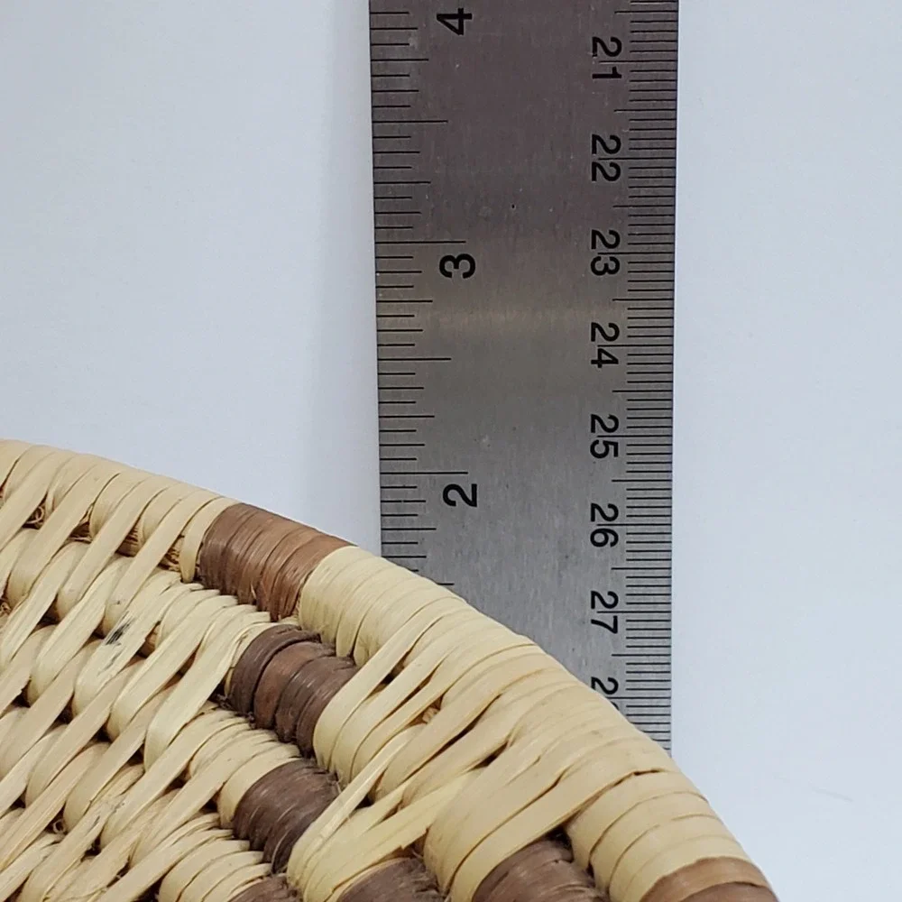 Native Woven Round Basket Decorative Wall Art‎ Natural Tan Brown 9.5 in